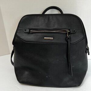 DAVID JONES PARIS Womens Black Leather Backpack Bag‎ (Read)